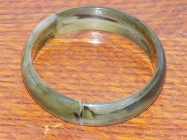 Vintage Hard Plastic Green/ Black Swirl Bracelet - $24.75