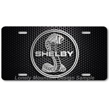 Shelby Cobra Inspired Art Gray on Mesh FLAT Aluminum Novelty License Tag... - £14.36 GBP