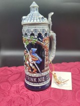 Original KING West Germany WE LOVE be HAPPY at BEER Lidded Beer Stein NWT - £36.33 GBP