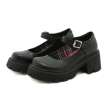 Mary Jane ladies Autumn New Patent Leather Thick-soled High-Heel Women&#39;s Loafers - £59.69 GBP