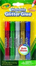 New Crayola Washable Glitter Glue, Bold Blazes, Assorted Colors, 5 Count - £5.52 GBP