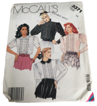 McCalls Sewing Pattern 3371 Blouse Shirt Top 1980s Vintage Work Career UC Sz 14 - £15.71 GBP