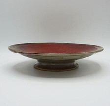 Bowl Dish Ceramic Modern Pottery Unique Handmade Signed Pedestal Base - $44.54