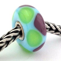 Authentic Trollbeads Green / Purple Triangles 61367 Retired Bead Charm, New - £15.17 GBP