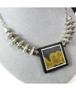 All Solid Sterling 925 Silver Artisan Intarsia Mosaic Stone Pendant Neck... - £74.00 GBP