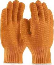 String Knit Work Gloves, Small Size 12 Pairs of Orange PVC Cotton Gloves - $32.90
