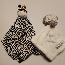 Unisex Baby Security Blanket Set Lot Carters Brown Zebra Penguin First Christmas - £10.33 GBP