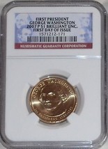 NGC 2007 P George Washington First Day Issue Slab $1 Dollar Coin BU.   2... - $19.99