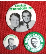 Lot of 3 JIMMY CARTER 1976 Presidential Campaign Pinback Buttons US Pres... - $368.88 MXN