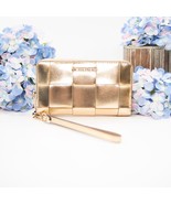 Michael Kors Jet Set Travel Large Gold Metallic Phone Wallet Phone Wrist... - $123.26