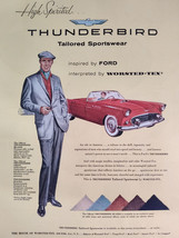 1956 Esquire Original Advertisement Ford THUNDERBIRD Worsted Tex Sportswear - £8.46 GBP