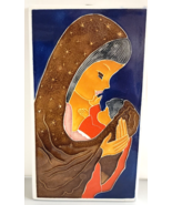 Italian Art Tile Madonna &amp; Child  Falcone Ceramic Vietri Home Decor Chri... - $44.88 CAD