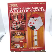 Vintage Plastic Canvas Patterns, Candy Cane Santas by Dick Martin, Leisure Arts - £6.27 GBP