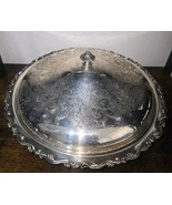 WM A Rogers Serving Cloche Platter Silver Plate Copper Georgian Scroll 13&quot; - $64.35