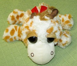 Dan Dee Big Eye Baby Giraffe Plush 10" Stuffed Animal w/RED Bow 2015 Floppy Toy - £6.55 GBP