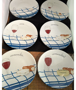 LIMOGES Porcelaine De Sologne  Camembert WINE &amp; CHEESE PLATES-Fun 12 Pla... - £85.14 GBP