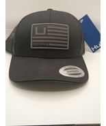 Huk Fishing Trucker Hat Black American Flag Patch Yupoong Snapback Cap - $36.05 CAD
