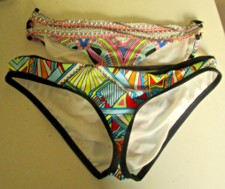 Two Gianni BIni Tribal Print Bikini Bottom Size Large - £11.60 GBP