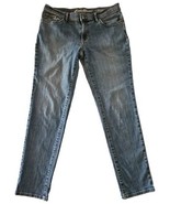 Eddie Bauer Boyfriend Jeans Womens 8 Distress Faded Indigo Mid Rise Stretch - £16.96 GBP