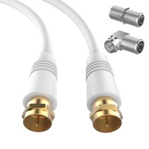 2FT RG6 Coaxial Cable TV Coax Cable Cord Extender Gold Plated Connectors RG6 Com - £11.15 GBP