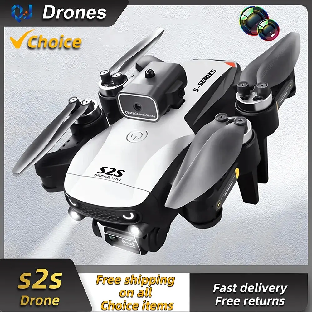 New S2S Brushless RC Drone Profesional HD Dual Camera Obstacle Avoidance Aerial - £53.71 GBP