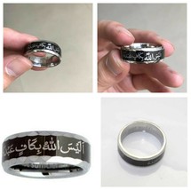 YHWH YAHWEH God&#39;s Name Ring Islam Allah Black Stainless 316L Hebrew Size 8 9 10 - £14.45 GBP