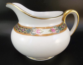 J Pouyat Limoges French Dinnerware Porcelain Band Pink Roses Creamer Pitcher - £11.09 GBP