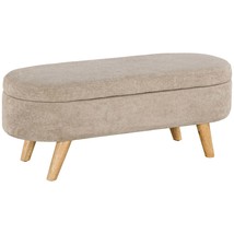 Teddy Fleece Storage Ottoman Bench - Beige - $153.99