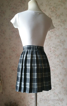 Black White Short Plaid Skirt Women Girl Plus Size Mini Tartan Skirt image 4