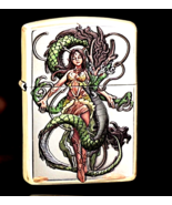 Armor Embossed Painted Dragon Girl Zippo Lighter - €122,65 EUR