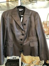 AKRIS PUNTO Dark Brown Blazer w/Button Up Front Accent Sz 10 $1390 - £268.19 GBP