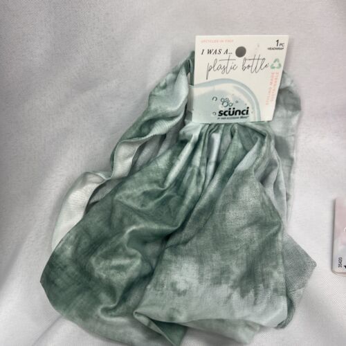 Scunci I Was A Plastic Bottle Style Made Sustainable Headwrap Green Whit... - $7.99