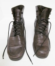 Enzo Angiolini Boots Booties Military lace Up Leather Distress 9.5-10 M(?) VTG - £23.04 GBP