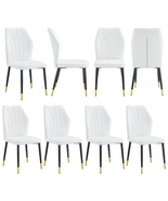 Modern Dining Chairs: PU Backrest &amp; Black Legs - $6,258.37 MXN