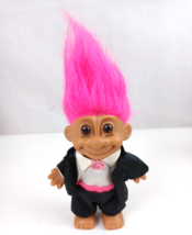 Vintage Russ Berrie 4.5&quot; Troll Doll Groom in Tuxedo # 18316 - $12.60