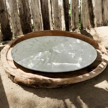 Round Selenite Center Table Top Sunburst Crystal Gemstone Garden Furniture Decor - £925.52 GBP