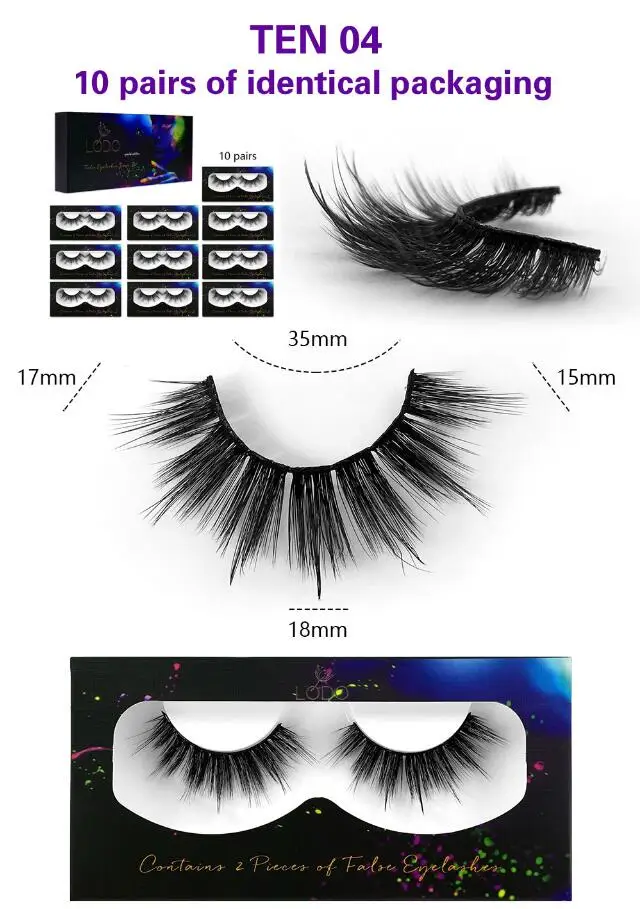 10 Pairs Multipack 3D Soft Mink Hair False Eyelashes Handmade Wispy  Long Lashes - $40.76