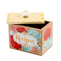 The Pioneer Woman Blossom Jubilee 6.2-inch Wood Recipe Container Box, Brown - $32.45