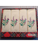 Vintage Sundew Embroidered Linen Tea Napkins MIP - Floral - £11.94 GBP