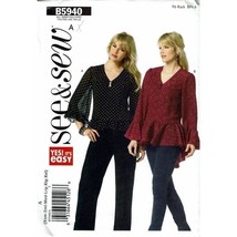 Butterick See and Sew Sewing Pattern 5940 Top Shirt Blouse Misses Size XS-XXL - £6.33 GBP