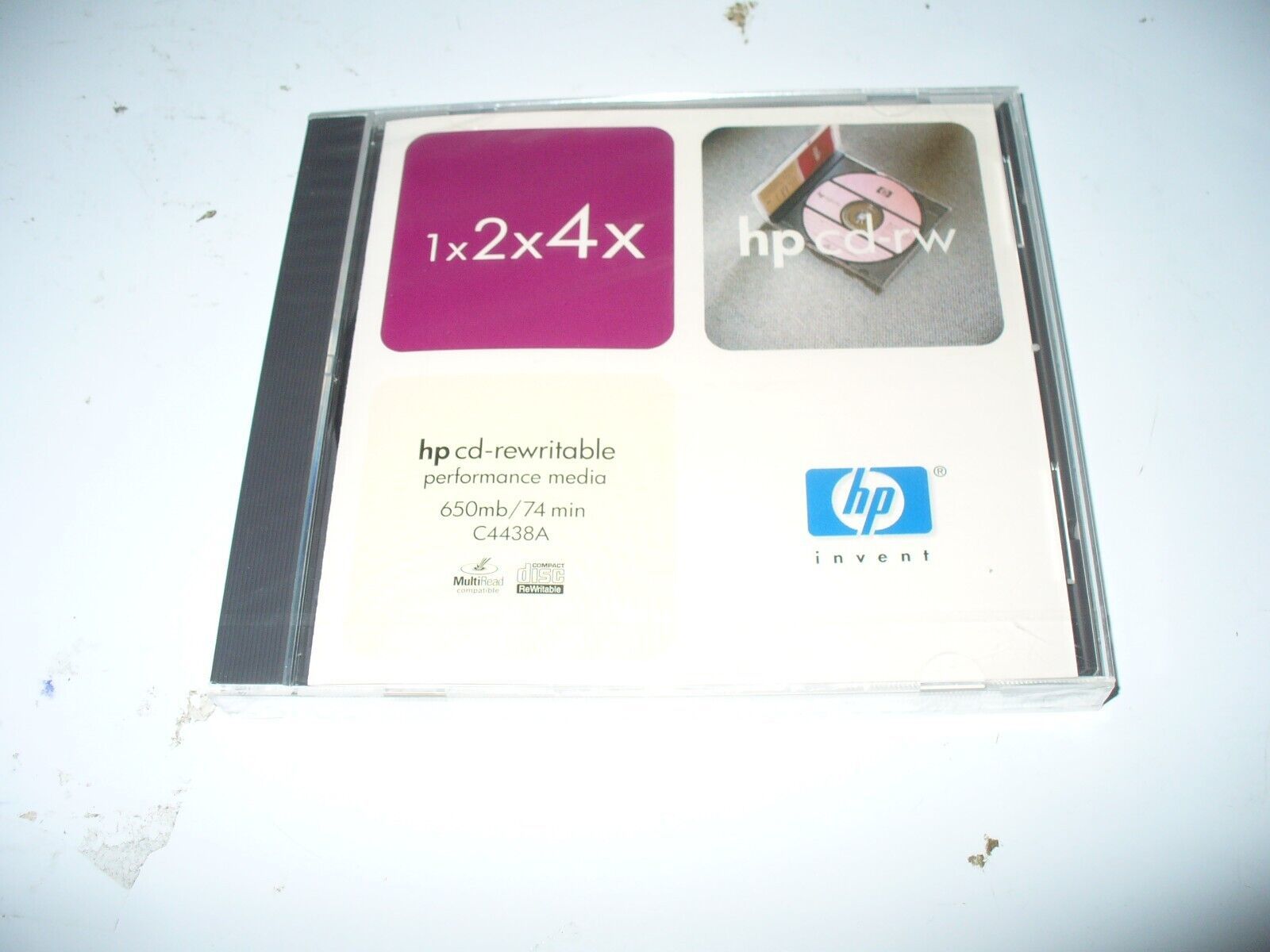 NEW SEALED  HP CD-RW 1x2x4x Rewritable 650mb/74Min C4438A - $3.84
