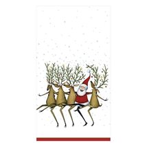 Caspari Santa&#39;s Kickettes Paper Guest Towel Napkins in White, 15 Per Pac... - £9.60 GBP+