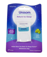 Unisom RETURN TO SLEEP 3mg Melatonin 21 dissolve Mint STRIPS 02/2025 ~ F... - $8.99