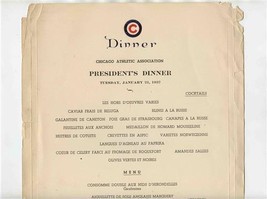 Chicago Athletic Association Dinner Menu 1931 Chicago Illinois Cubs Logo - £69.65 GBP