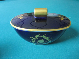 Rosenthal Germany Porcelain Cobalt And Gold Trinket Covered Box [81D] - £98.92 GBP