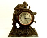 Brass Mantel Clock, Fisherman In A Storm, United Electric, Parts/Repair,... - $97.95