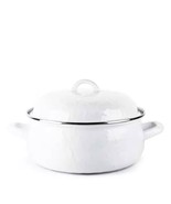 4-Quart White Porcelain-Coated Steel Dutch Oven w/ Lid and Stainless Ste... - $194.85 CAD