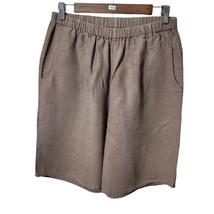 Flax by Angelheart Womens Size Small Brown 100% Linen Sun Shorts W/ Pockets - $26.92