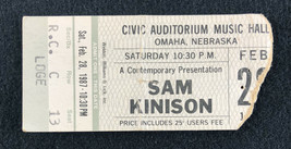 Sam Kinison Concert Ticket Stub February 28 1987 Civic Auditorium Omaha 2/28/87 - £11.96 GBP