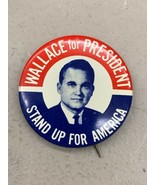 Wallace For President Stand Up For America 2 7/8 &quot; Pinback Button W/Unio... - $6.83 CAD